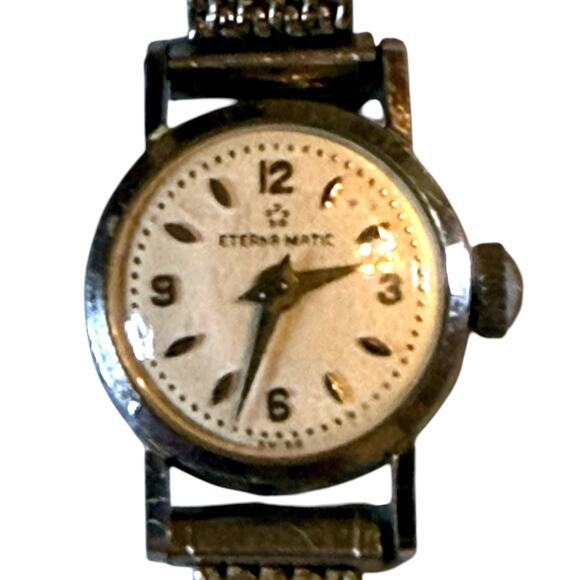 Vintage Eternamatic Cocktail Watch Ladies Automatic 10KT GF White Gold WORKS main image 11